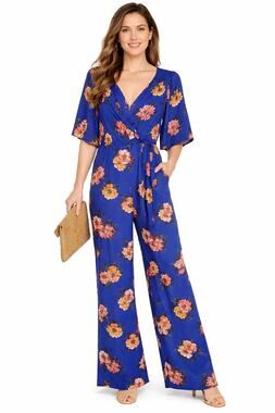 Bailey blue jumpsuit romper dress medium women’s spring floral flower flowy nwot